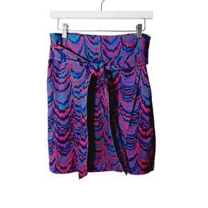 porridge Anthropologie, Medium Wrap Skirt, Abstract Print, Tie Waist, Pockets